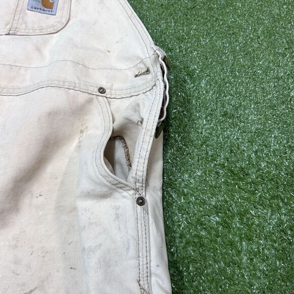 Carhartt Dungarees Adult 46x22 Overalls Double Knee Bib Duck Canvas USA Men - Picture 5 of 11